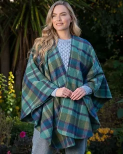 Womens Irish Knitwear|Ladies Aran Ponchos & Capes*Sweater Shop 100% Lambswool Cape - Sue 624