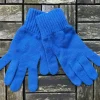 Aran Gloves & Mittens*Sweater Shop 100% Lambswool Gloves Dark Blue - Ladies