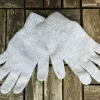 Aran Gloves & Mittens*Sweater Shop 100% Lambswool Gloves Silver - Ladies