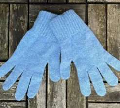 Aran Gloves & Mittens*Sweater Shop 100% Lambswool Gloves Sky Blue - Ladies