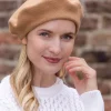 Aran Wool Hats|Ladies Hats*Sweater Shop 100% Merino Wool Beret Camel