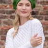 Aran Wool Hats|Ladies Hats*Sweater Shop 100% Merino Wool Beret Green