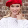 Aran Wool Hats|Ladies Hats*Sweater Shop 100% Merino Wool Beret Red