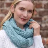 Ladies Merino Wool Scarves|Ladies Aran Scarves*Sweater Shop 100% Merino Wool Infinity Scarf Aqua