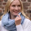Ladies Merino Wool Scarves|Ladies Aran Scarves*Sweater Shop 100% Merino Wool Infinity Scarf Sky Blue