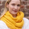 Ladies Merino Wool Scarves|Ladies Aran Scarves*Sweater Shop 100% Merino Wool Infinity Scarf Yellow
