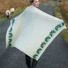 Aran Wool Throws*Sweater Shop 100% Merino Wool Shamrock Throw