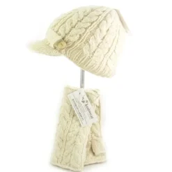 Aran Gloves & Mittens*Sweater Shop Aran Cable Handwarmers Natural White