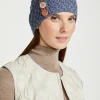 Aran Wool Hats|Ladies Hats*Sweater Shop Aran Hat with Pom Pom - Denim