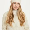Aran Wool Hats|Ladies Hats*Sweater Shop Aran Hat with Pom Pom - Natural