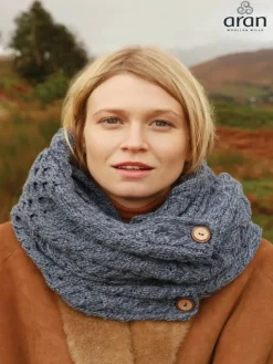 Ladies Aran Scarves|Ladies Aran Scarves*Sweater Shop Aran Infinity Snood Denim