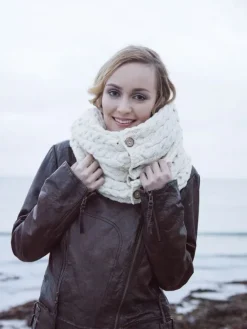 Ladies Aran Scarves*Sweater Shop Aran Infinity Snood Natural