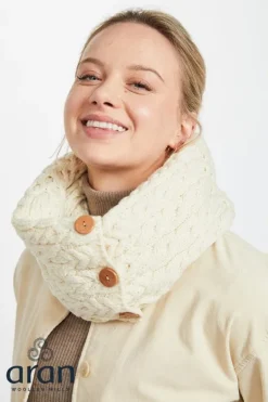 Ladies Aran Scarves*Sweater Shop Aran Infinity Snood Natural