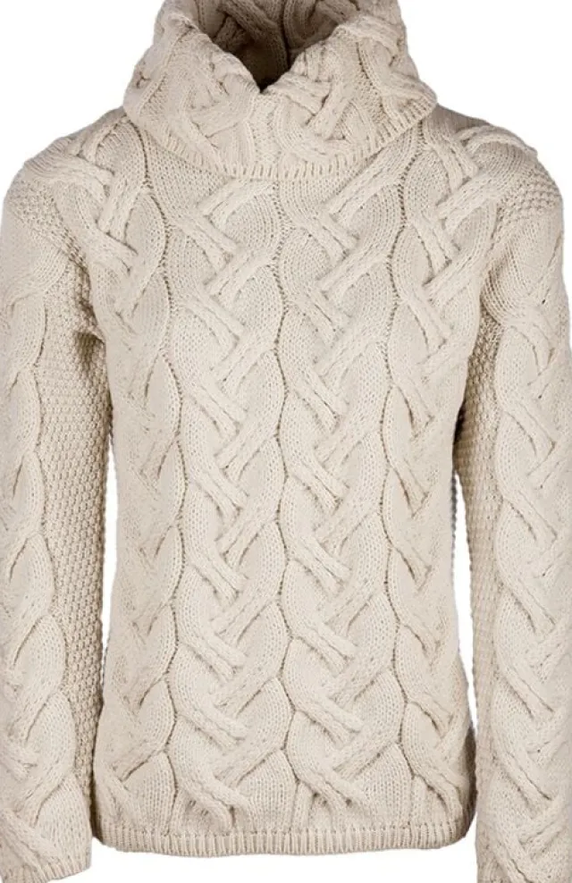 Womens Irish Knitwear|Womens Aran Fisherman Sweaters*Sweater Shop Aran Super Soft Chunky Cowl Sweater