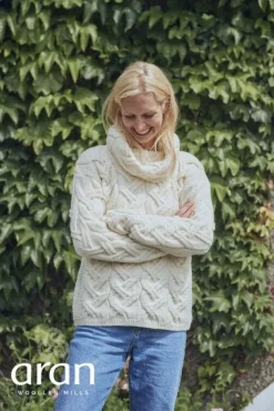 Womens Irish Knitwear|Womens Aran Fisherman Sweaters*Sweater Shop Aran Super Soft Chunky Cowl Sweater