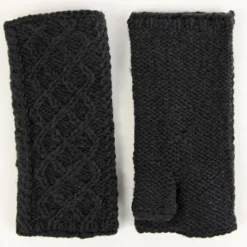 Aran Gloves & Mittens*Sweater Shop Aran Trellis Handwarmers Charcoal