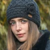 Aran Wool Hats|Ladies Hats*Sweater Shop Aran Trellis Pullon Hat Charcoal