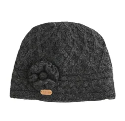 Aran Wool Hats|Ladies Hats*Sweater Shop Aran Trellis Pullon Hat Charcoal
