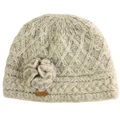 Aran Wool Hats|Ladies Hats*Sweater Shop Aran Trellis Pullon Hat Oatmeal