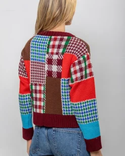 Designer Knitwear*Sweater Shop Autumn Patchwork Cardigan 100% Fine Merino Wool