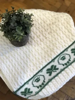 Aran Wool Throws|Blankets*Sweater Shop Baby Blanket Sheep & Shamrock Design