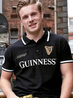 Mens Guinness T-Shirts & Hoodies*Sweater Shop Black Collared Guinness Rugby Shirt