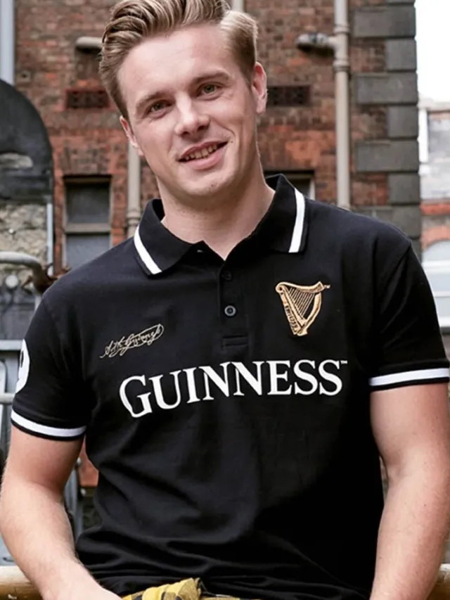 Mens Guinness T-Shirts & Hoodies*Sweater Shop Black Collared Guinness Rugby Shirt