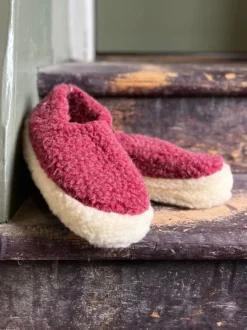 Wool Slippers|Slippers*Sweater Shop Burgandy Wool Slippers