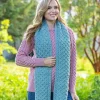 Ladies Aran Scarves|Ladies Aran Scarves*Sweater Shop Cable Knit Aran Scarf Aqua