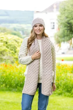 Ladies Aran Scarves|Ladies Aran Scarves*Sweater Shop Cable Knit Scarf Parsnip
