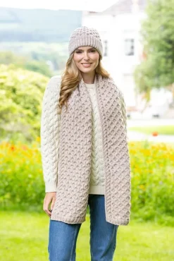 Ladies Aran Scarves|Ladies Aran Scarves*Sweater Shop Cable Knit Scarf Parsnip