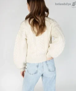 Womens Irish Knitwear|Ladies Cardigans*Sweater Shop Clover Cropped Cardigan Natural