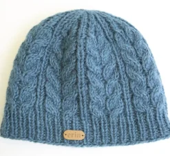 Aran Wool Hats*Sweater Shop Erin Cable Knit Hat Blue