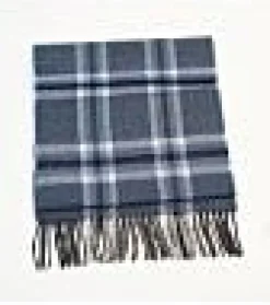 Ladies Merino Wool Scarves*Sweater Shop Extra Fine Merino Wool Blue, Cream and Black