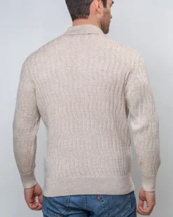 Cashmere And Merino Sweaters|Mens Knitwear*Sweater Shop Extra Fine Merino Wool Button Neck Sweater - Beige