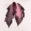 Ladies Felt Scarves*Sweater Shop Felt Wool Leaf Scarf Pink/Black