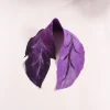 Ladies Felt Scarves*Sweater Shop Felt Wool Leaf Scarf Purple