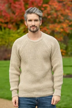 Mens Knitwear|Mens Fisherman Sweaters*Sweater Shop Fisherman Rib Sweater Parsnip