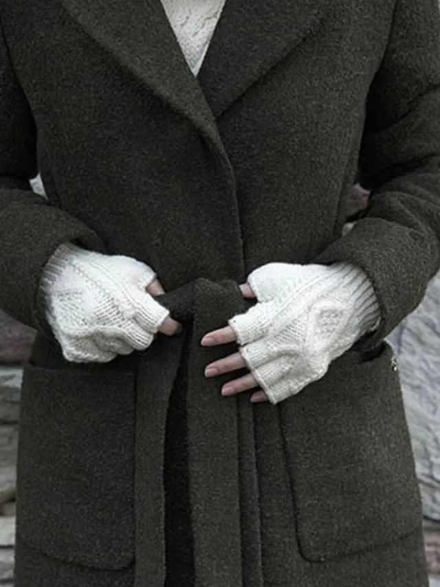 Aran Gloves & Mittens*Sweater Shop Hand Knit Fingerless Aran Gloves