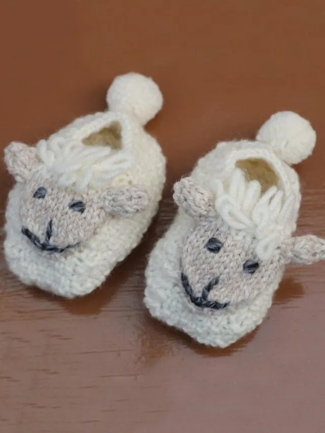 Sheep Toys And Gifts|Wool Slippers*Sweater Shop Handknit Sheep Booties