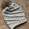 Aran Wool Hats*Sweater Shop Handmade in Ireland - Super Soft hat with pom pom - Natural