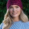 Aran Wool Hats|Ladies Hats*Sweater Shop Handmade in Ireland - Super Soft Merino Wool Hat Fuschia