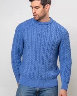 Cashmere And Merino Sweaters|Mens Knitwear*Sweater Shop Heavyweight Extra Fine Merino Wool Sweater Sky Blue