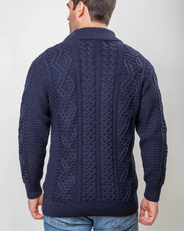 Cashmere And Merino Sweaters|Mens Knitwear*Sweater Shop Heavyweight Extra Fine Merino Wool Half Zip Sweater - Navy