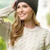 Aran Wool Hats|Ladies Hats*Sweater Shop Irish Aran Hat Army Green