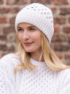 Aran Wool Hats|Ladies Hats*Sweater Shop Irish Aran Hat Natural