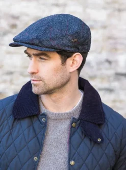 Aran Wool Hats|Mens Caps*Sweater Shop Kerry Peak Cap Herringbone Col: 31