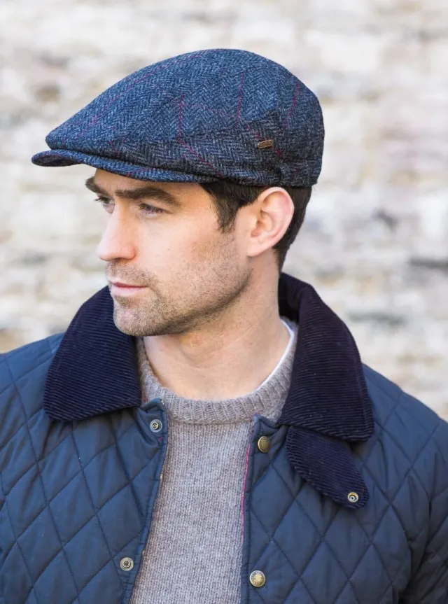 Aran Wool Hats|Mens Caps*Sweater Shop Kerry Peak Cap Herringbone Col: 31