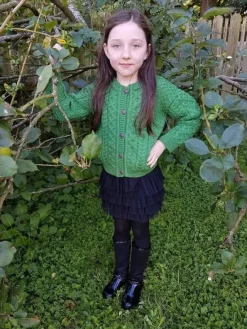 Childrens' Aran Cardigans*Sweater Shop Kids Aran Cardigan Green