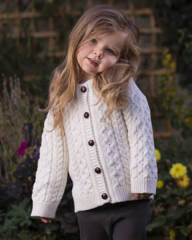 Childrens' Aran Cardigans*Sweater Shop Kids Aran Cardigan Natural